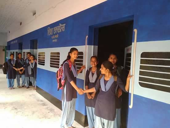 school painted as train 1