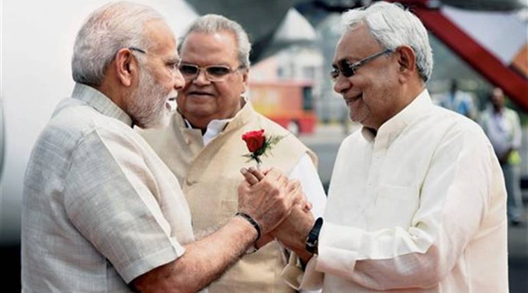 satyapal malik and nitish kumar with modi