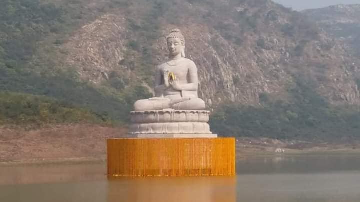 The 70-foot tall statue of Lord Buddha unveiled in Rajgir, the five hills will be connected with the ropeway.